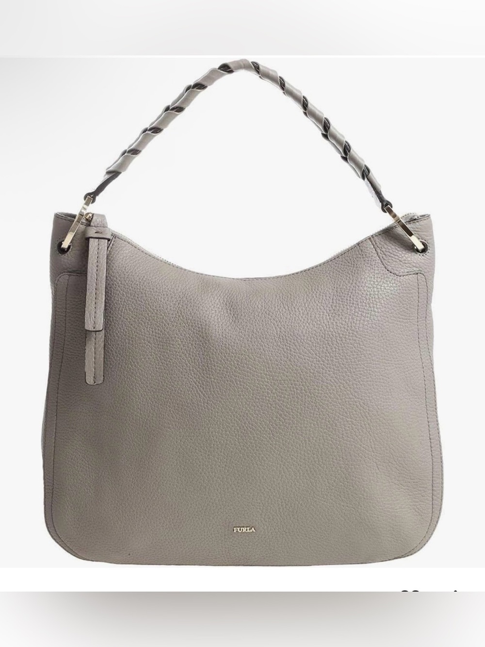 Furla Gray Leather Hobo Bag